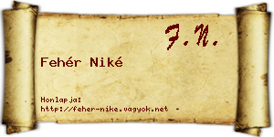 Fehér Niké névjegykártya